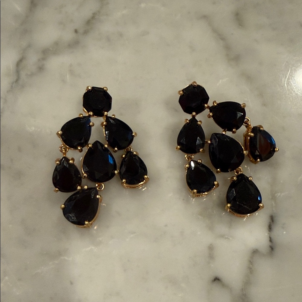 Kate Spade Black and Gold Drop Earrings